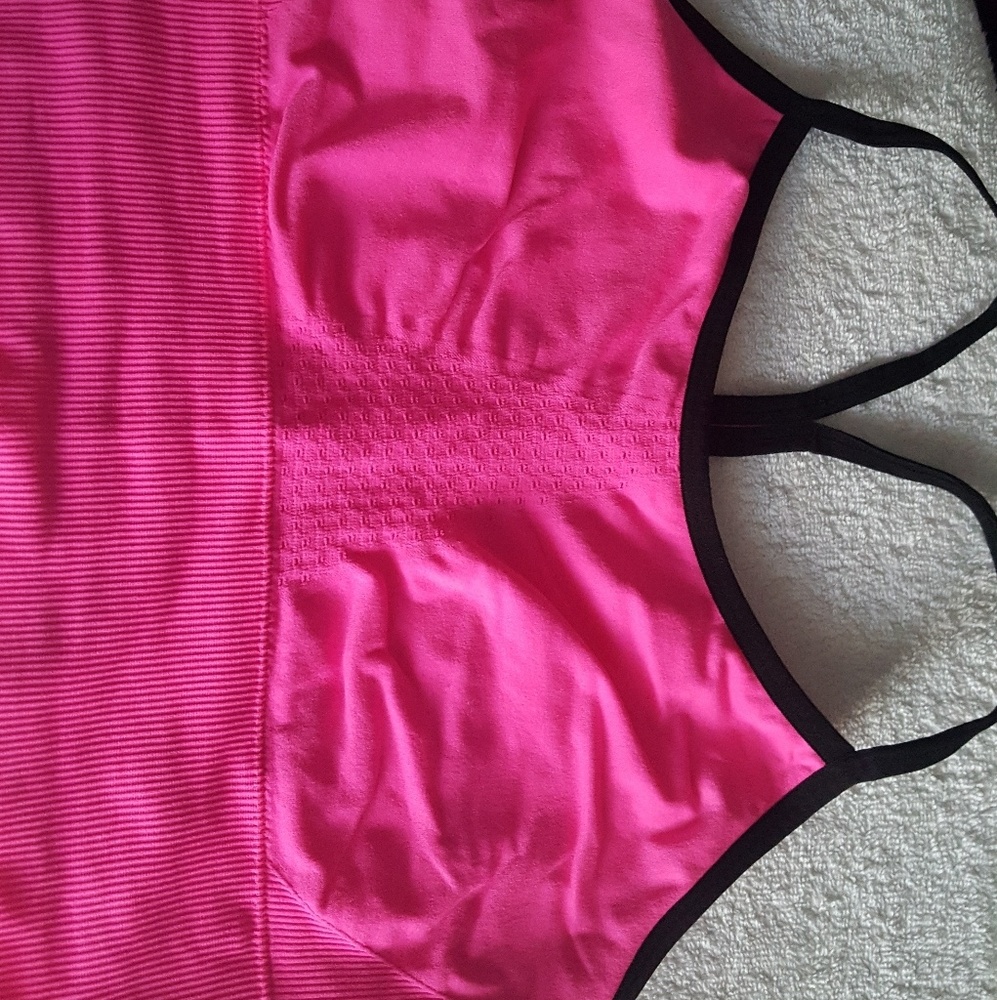 Pink sports bra